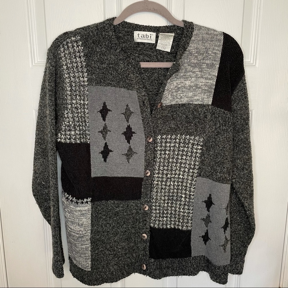 VINTAGE Tabi International Button Grey cozy Cardigan Medium